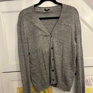 Heather Grey Uniqlo Linen Cardigan